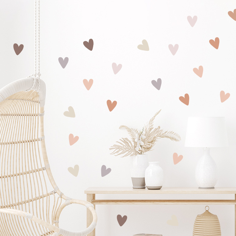 Baby Nursery Vinyl Wall Stickers - Adesivo da Parete Cuori Sparsi Morandi,