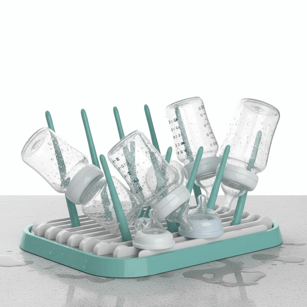 Baby Nursery Essentials - Scolapiatti Pieghevole per Biberon, Asciugabiberon in