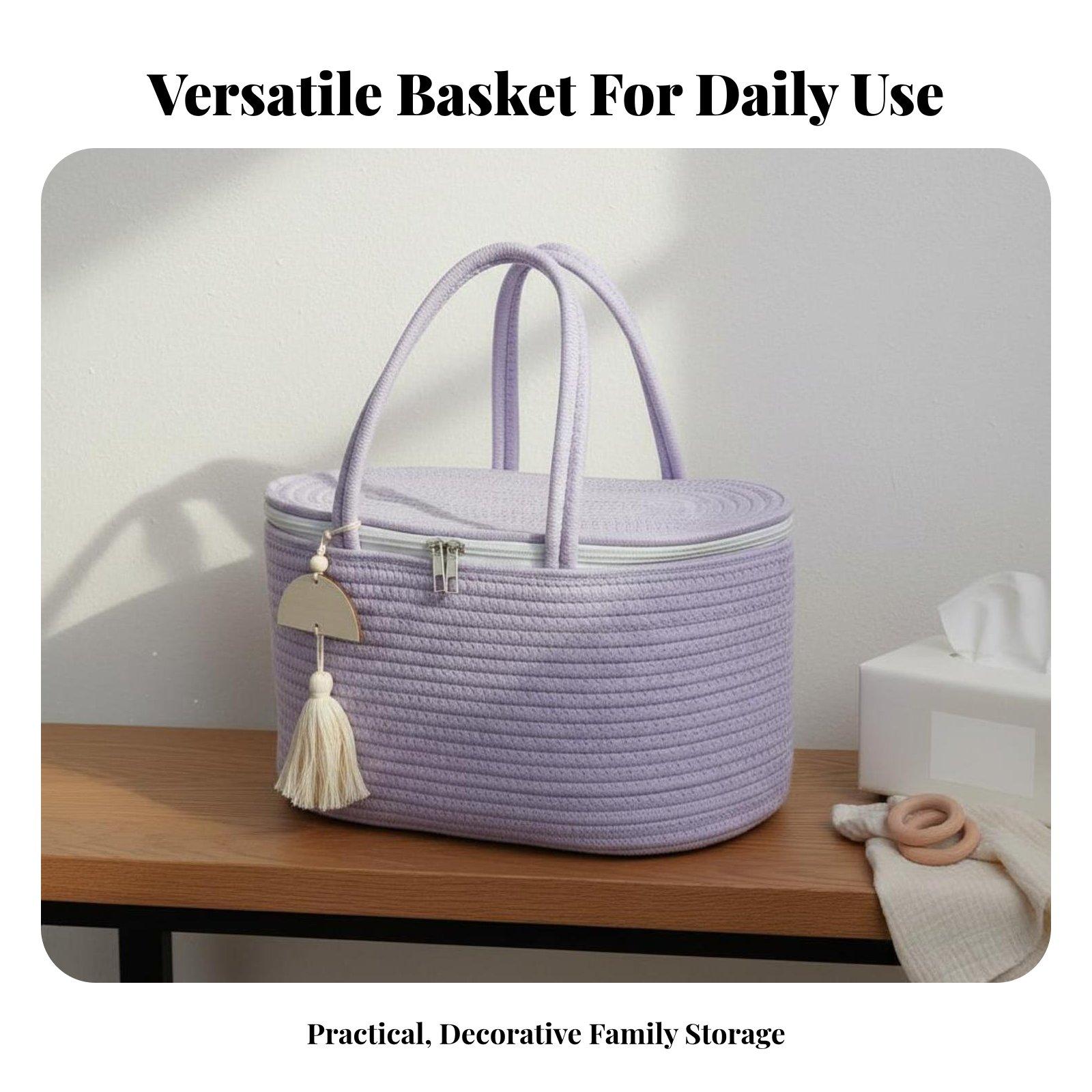 Baby Nursery Essentials - Cesto Porta Pannolini in Corda di