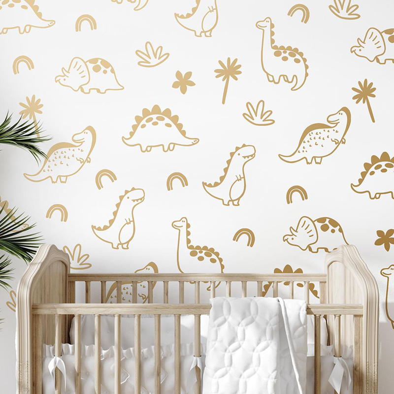 Baby Nursery Vinyl Wall Stickers - Adesivo da parete geometrico dinosauro albero