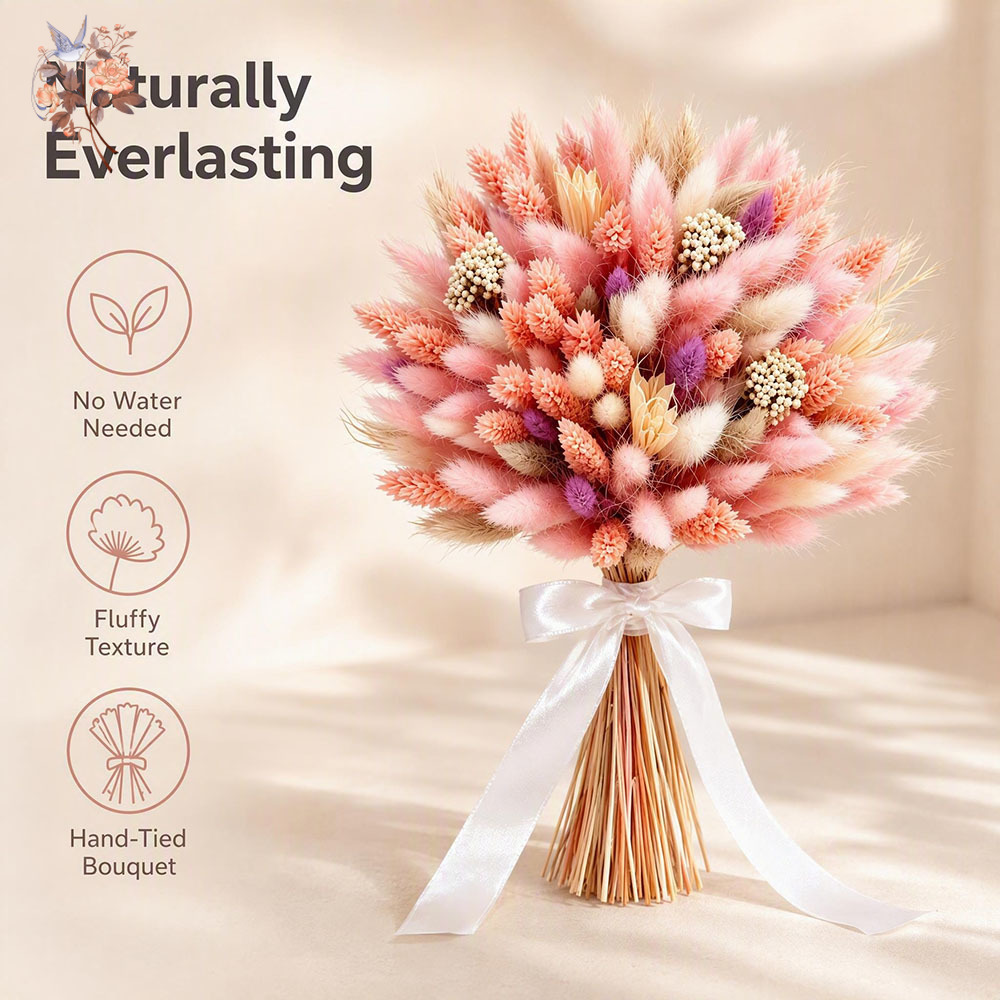Bouquet di Fiori Secchi Rosa,  - Baby Nursery Vase recensione e prezzo