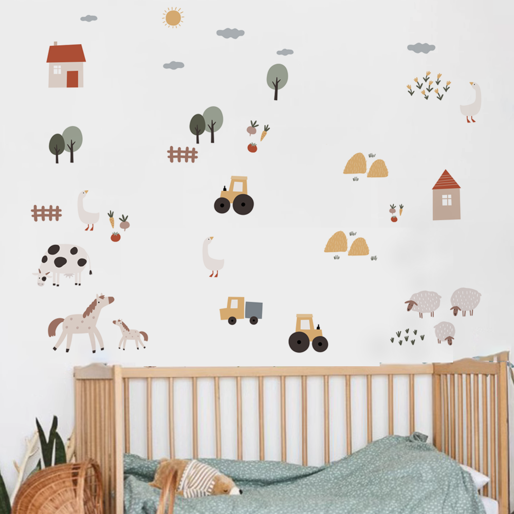 Boho Cartoon Cute coats Farm A - Baby Nursery Vinyl Wall Stickers recensione e prezzo